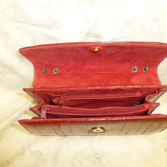 Vintage Cherry Red EEL Leather Clutch - Picture 5 of 5